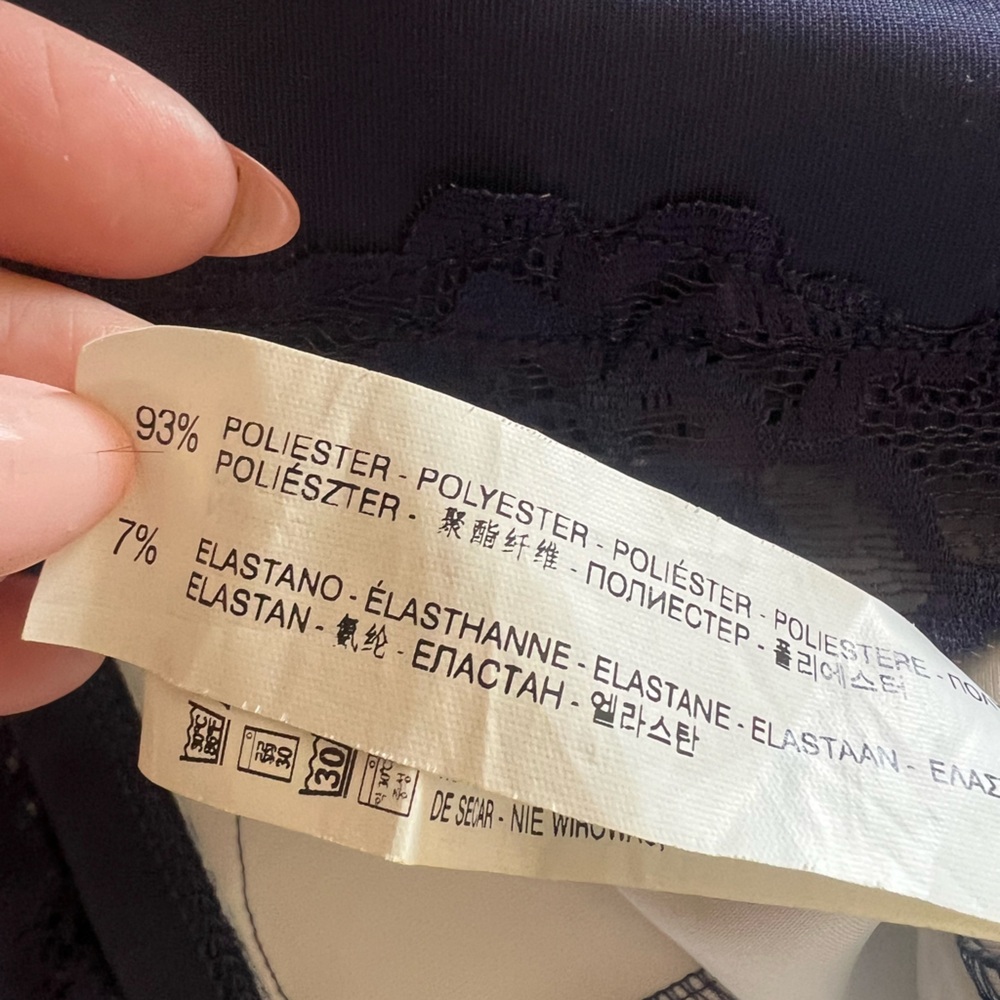 Zara Trafaluc Navy and Floral Print Pencil Skirt, Size M - Picture 6 of 6